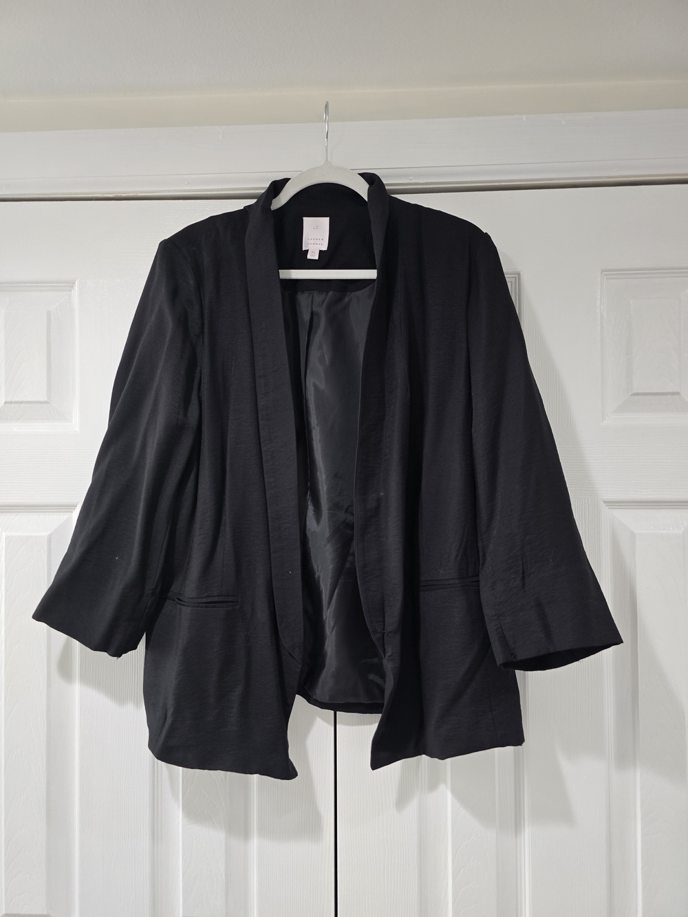 LC Lauren Conrad Black Open-Front Blazer